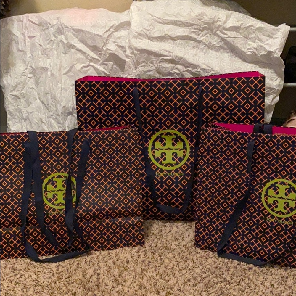 Tory Burch Gift bags with TB tissue - Set of 3.